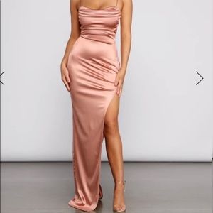 Windsor Rose Gold Satin Dress size XS